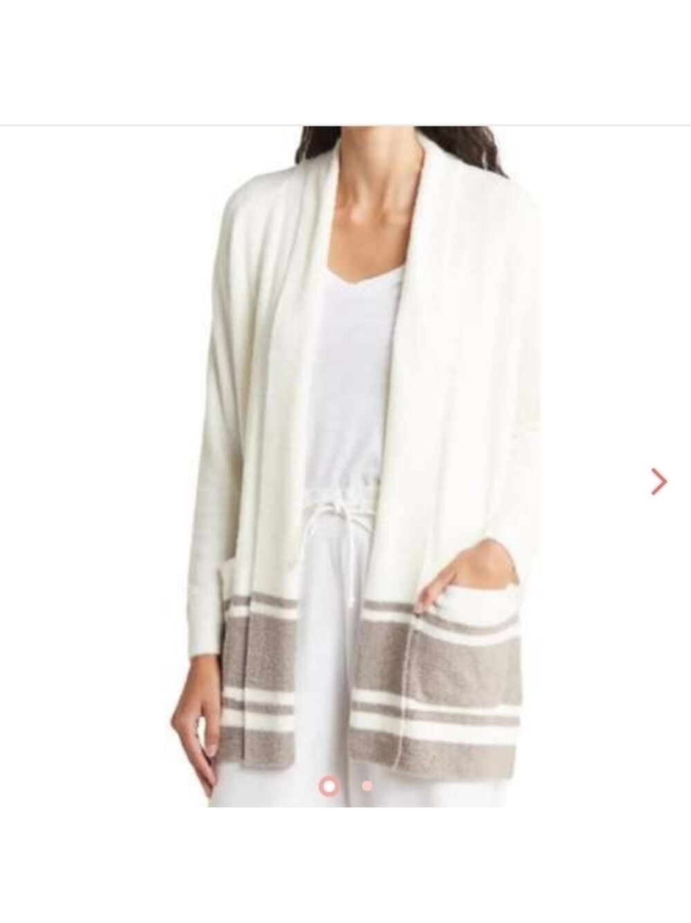 Barefoot Dreams CozyChic Lite Cardigan Pearl Beach Rock